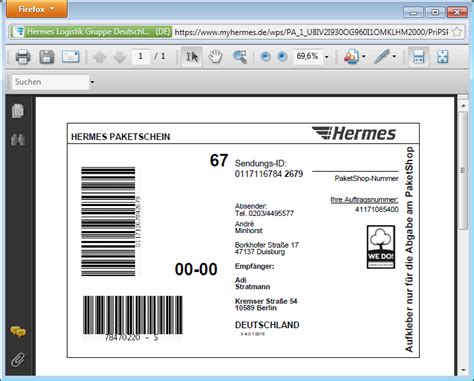 paketschein hermes online ausdrucken